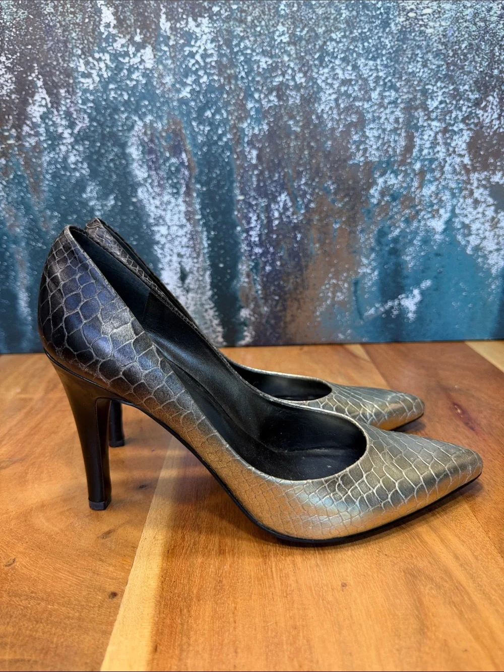 Nine West 2010s Classic Ombré Snakeskin Leather Pumps Heels 8.5 (GUC)